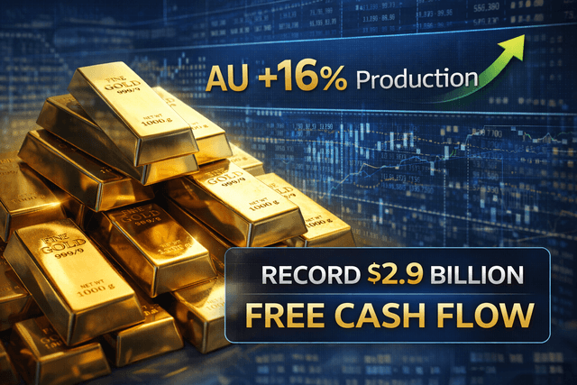 AngloGold Ashanti triples free cash flow to record $2.9B