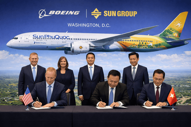 Boeing secures order for up to 40 787-9 dreamliners From Vietnamese carrier Sun PhuQuoc Airways