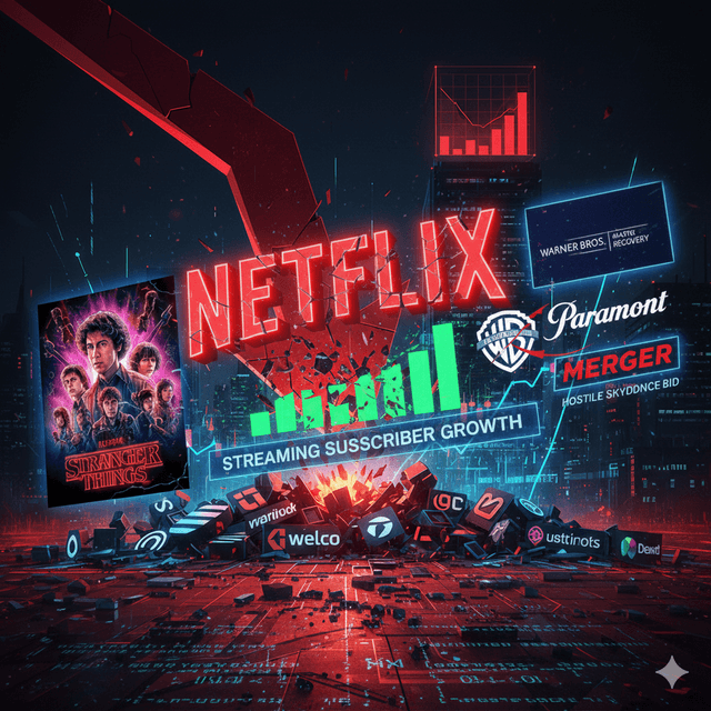 Netflix tumbles in Europe as bidding war and buyback pause spook investors