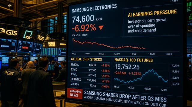 Samsung 7% drop hits chip stocks worldwide