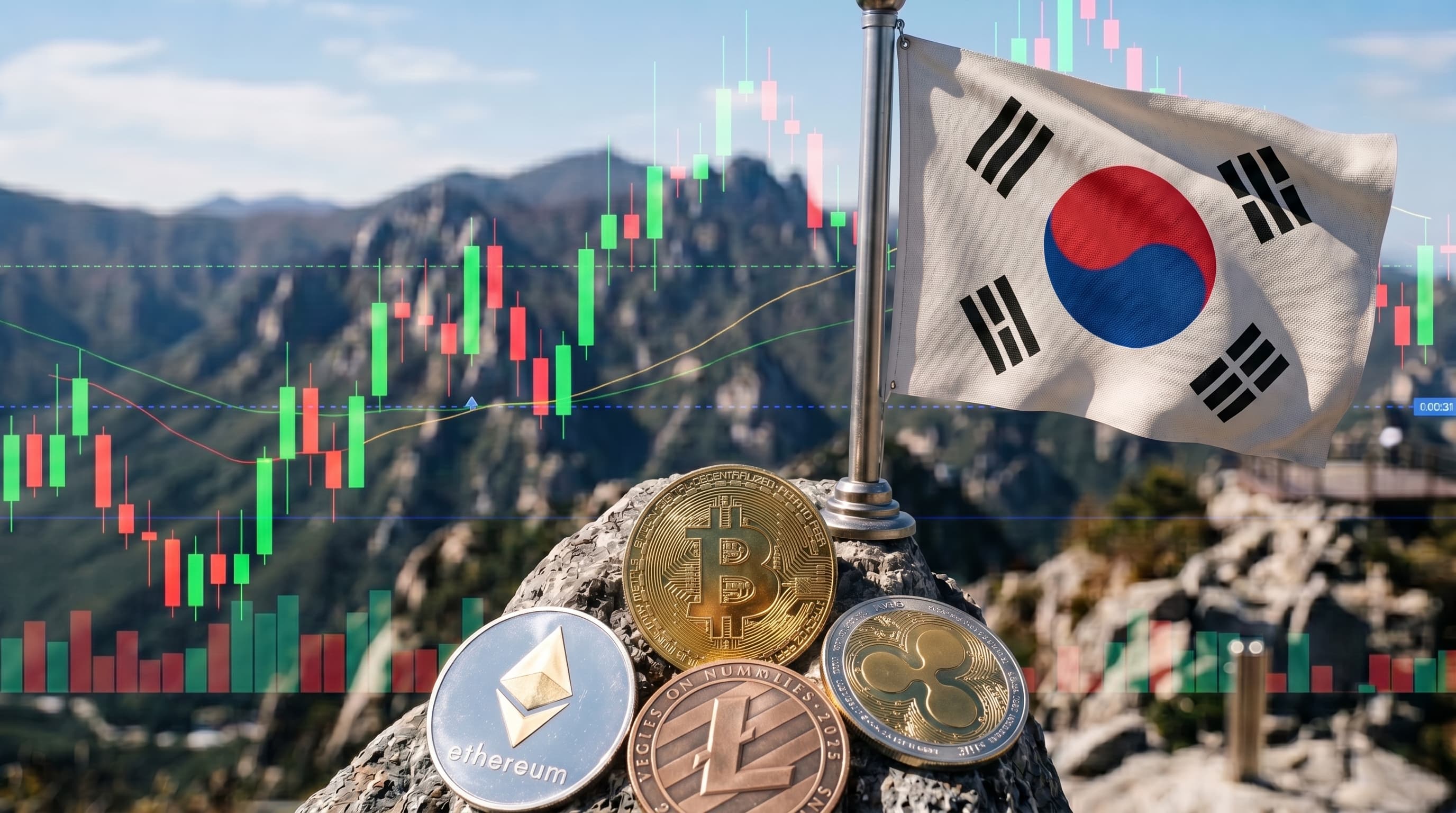 South Korea crypto trading falls behind stocks