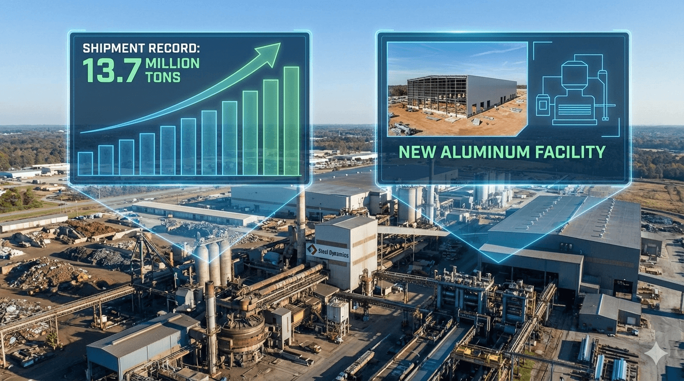 Steel Dynamics sets shipment record as aluminum push turns profitable