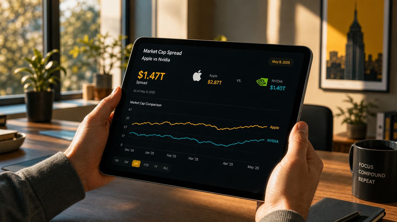 Apple closes in on Nvidia for top U.S. market capitalization spot