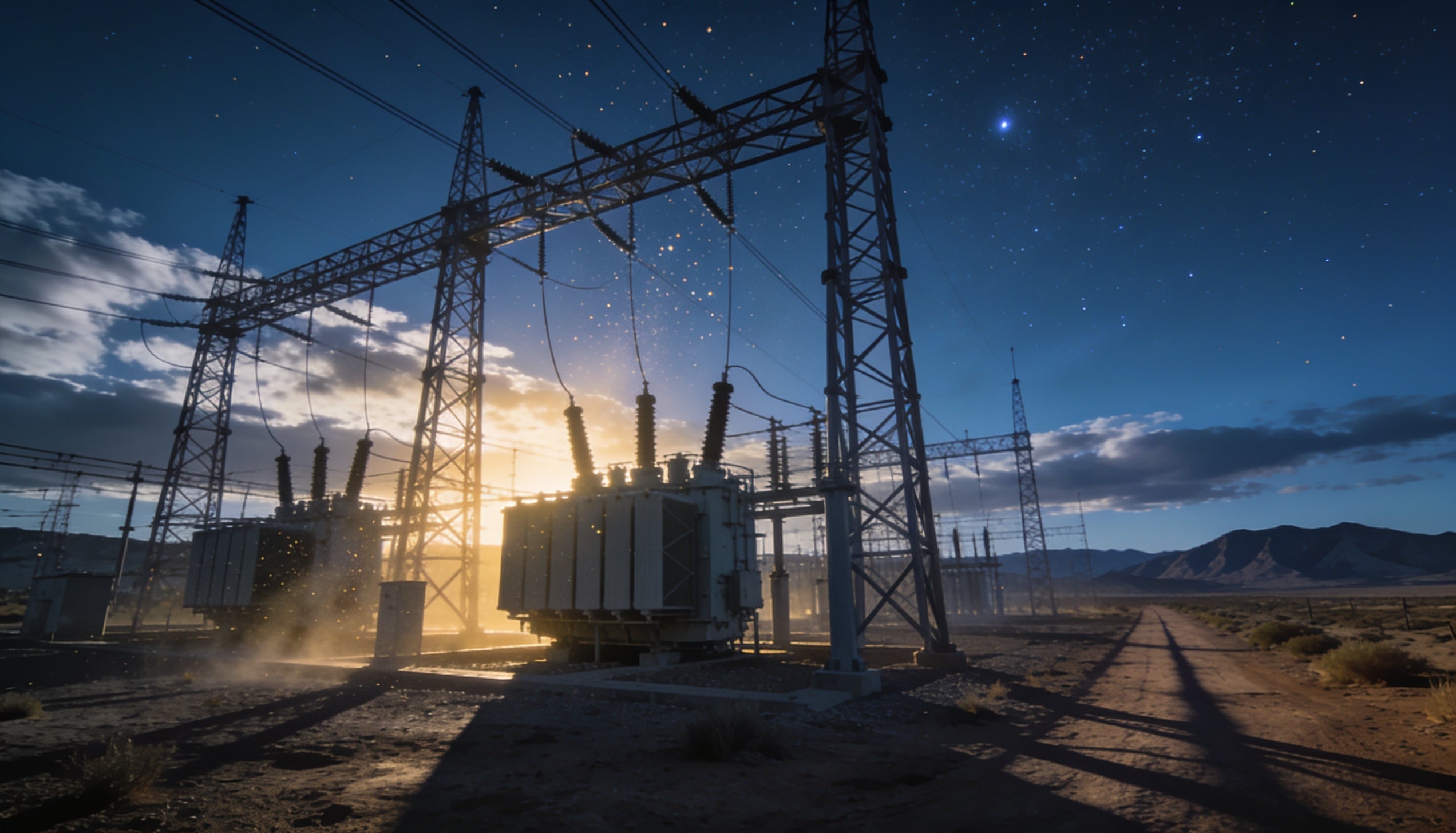 A modern grid substation set.