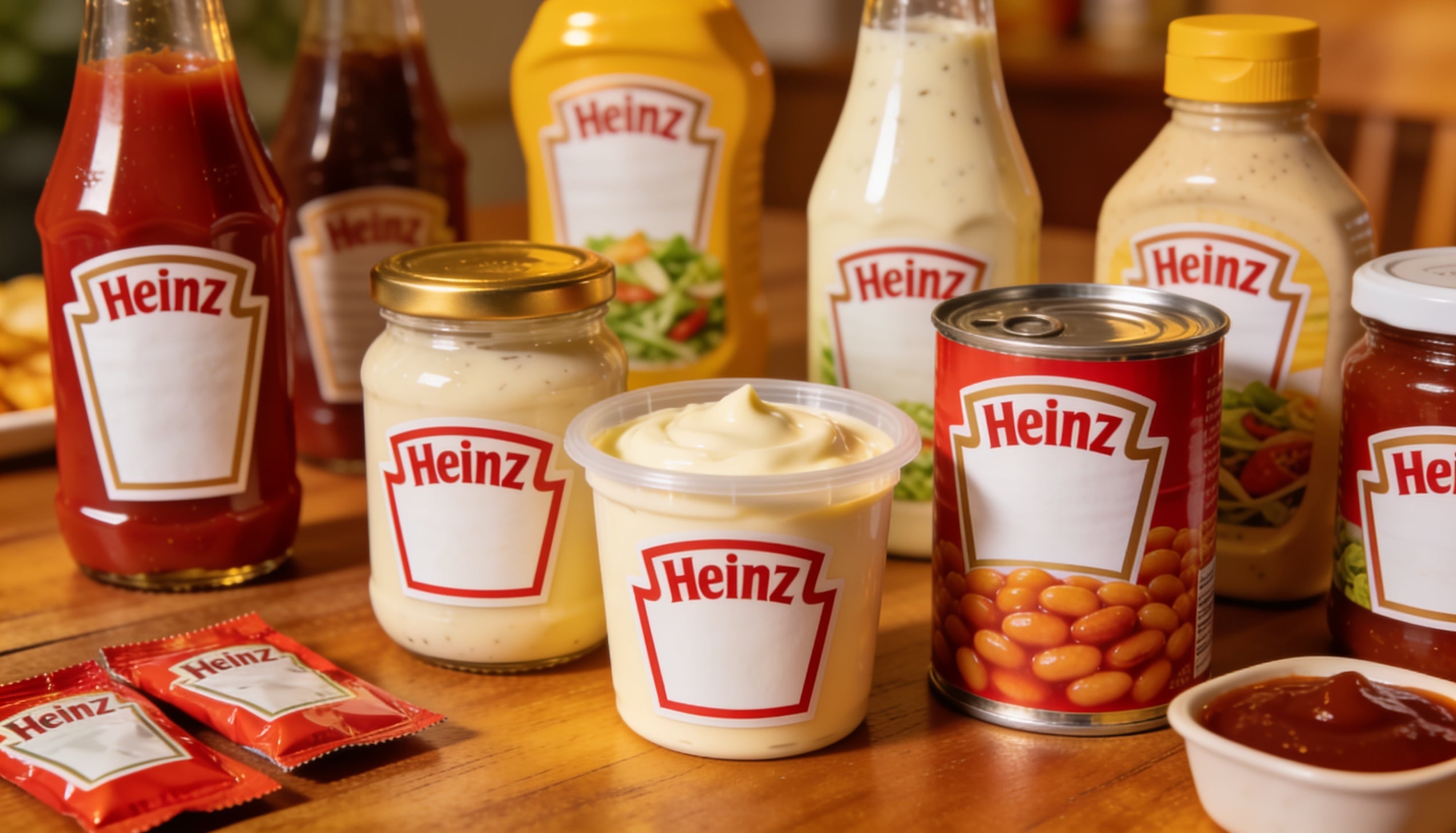 A lots of Heinz products.