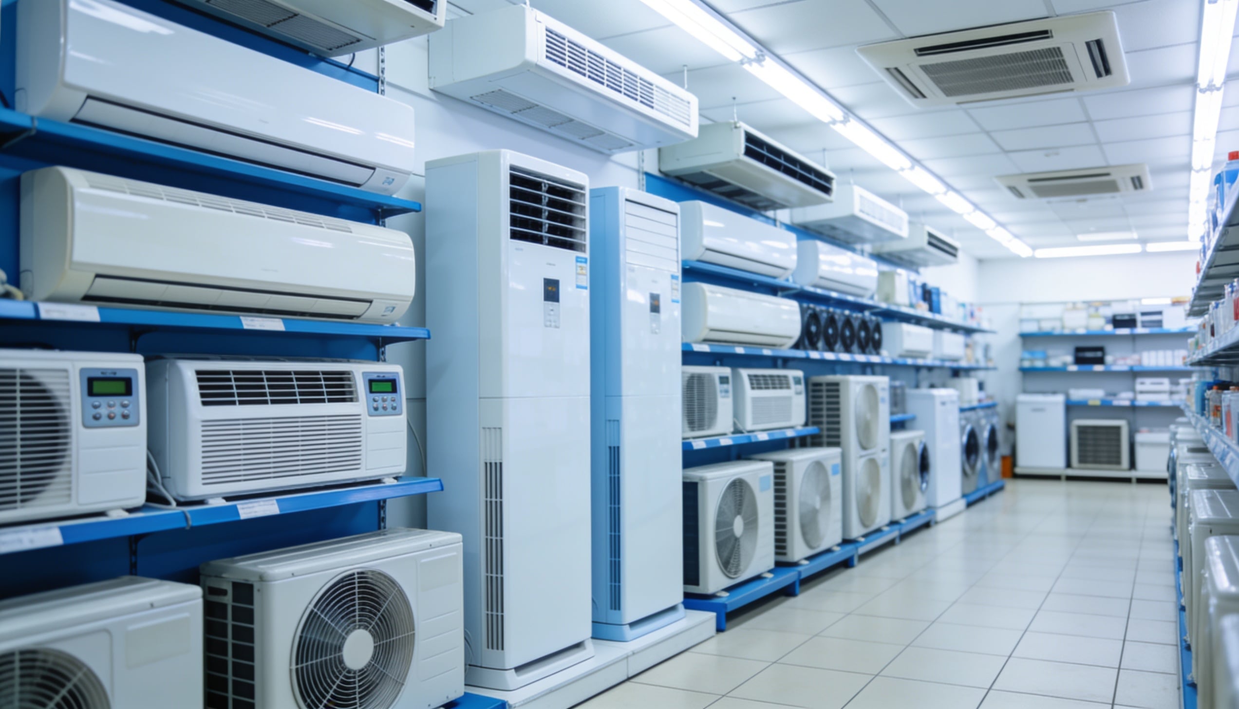 A lots of air conditioning supplies.