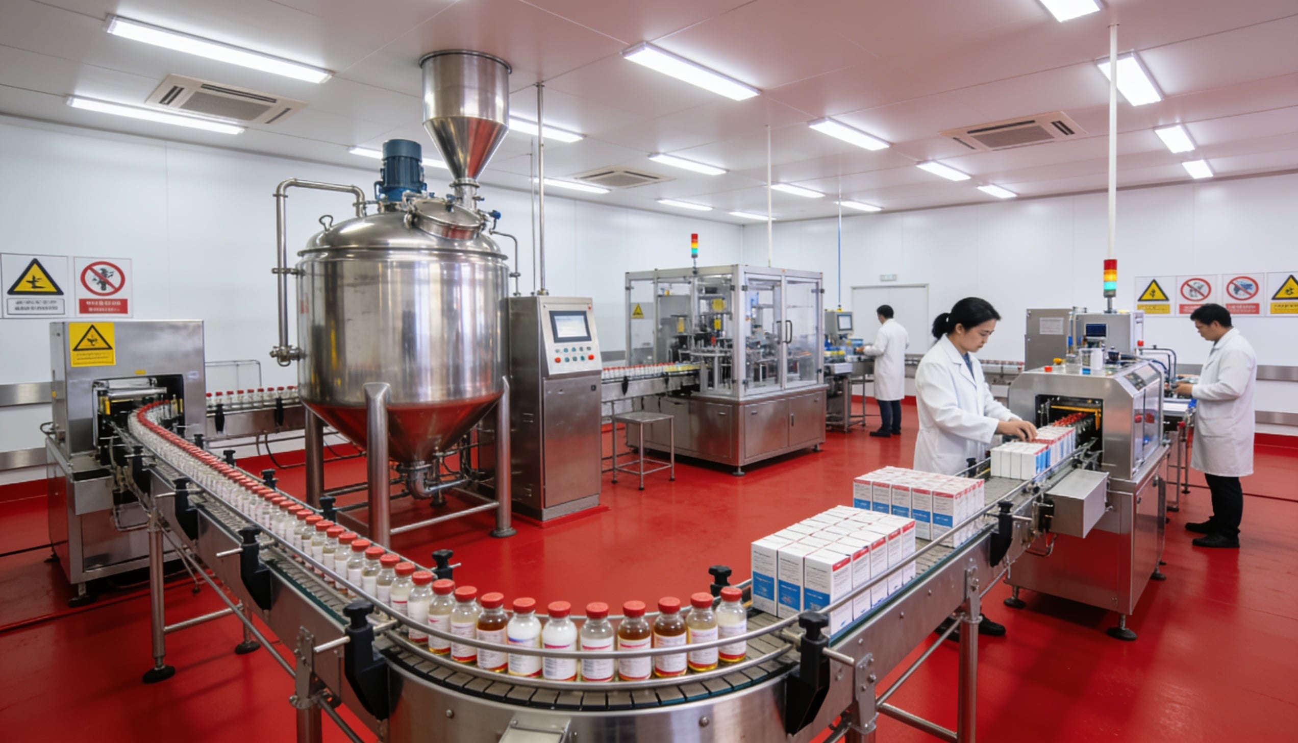 people producing medicines