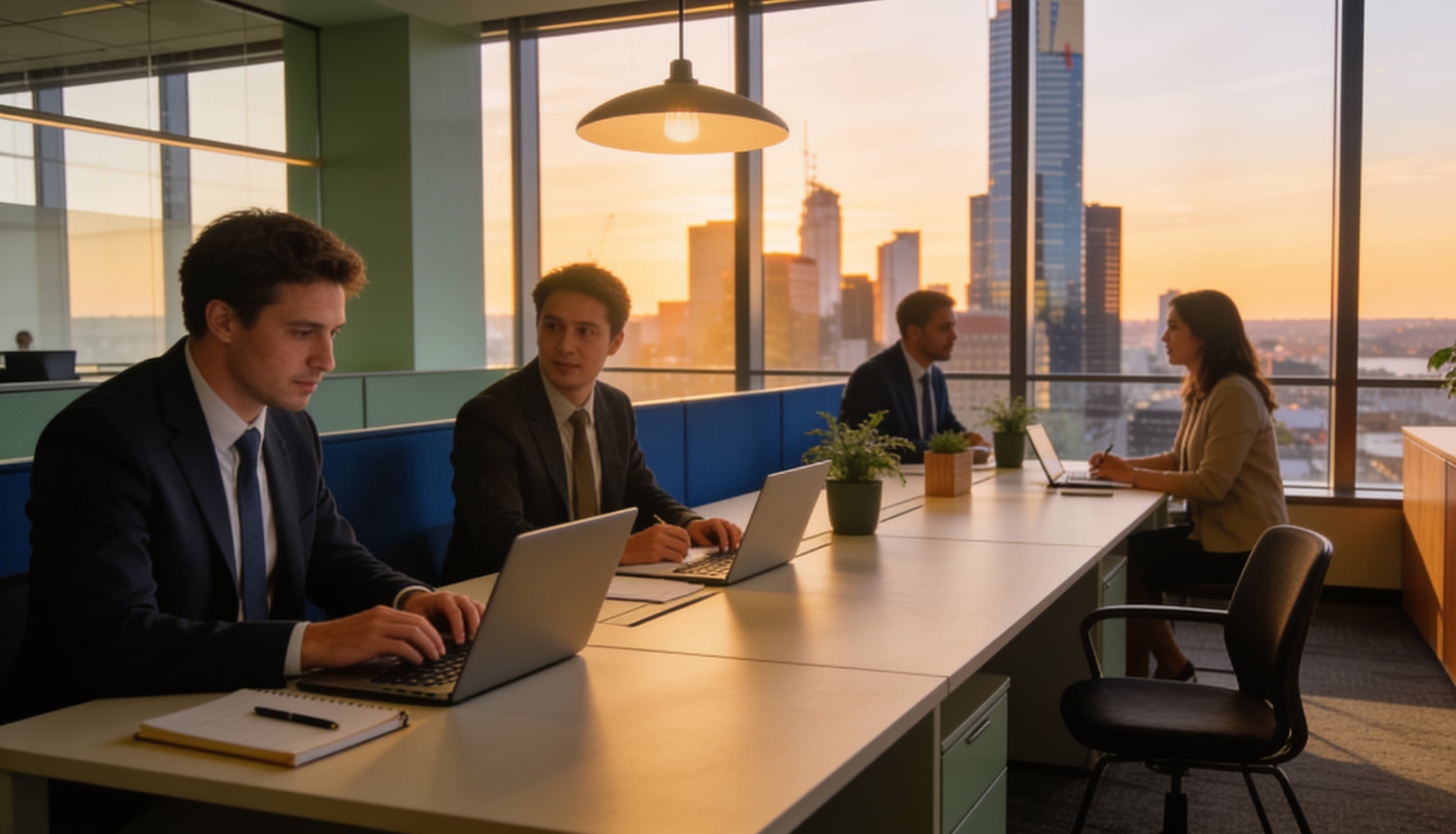 People working in their office