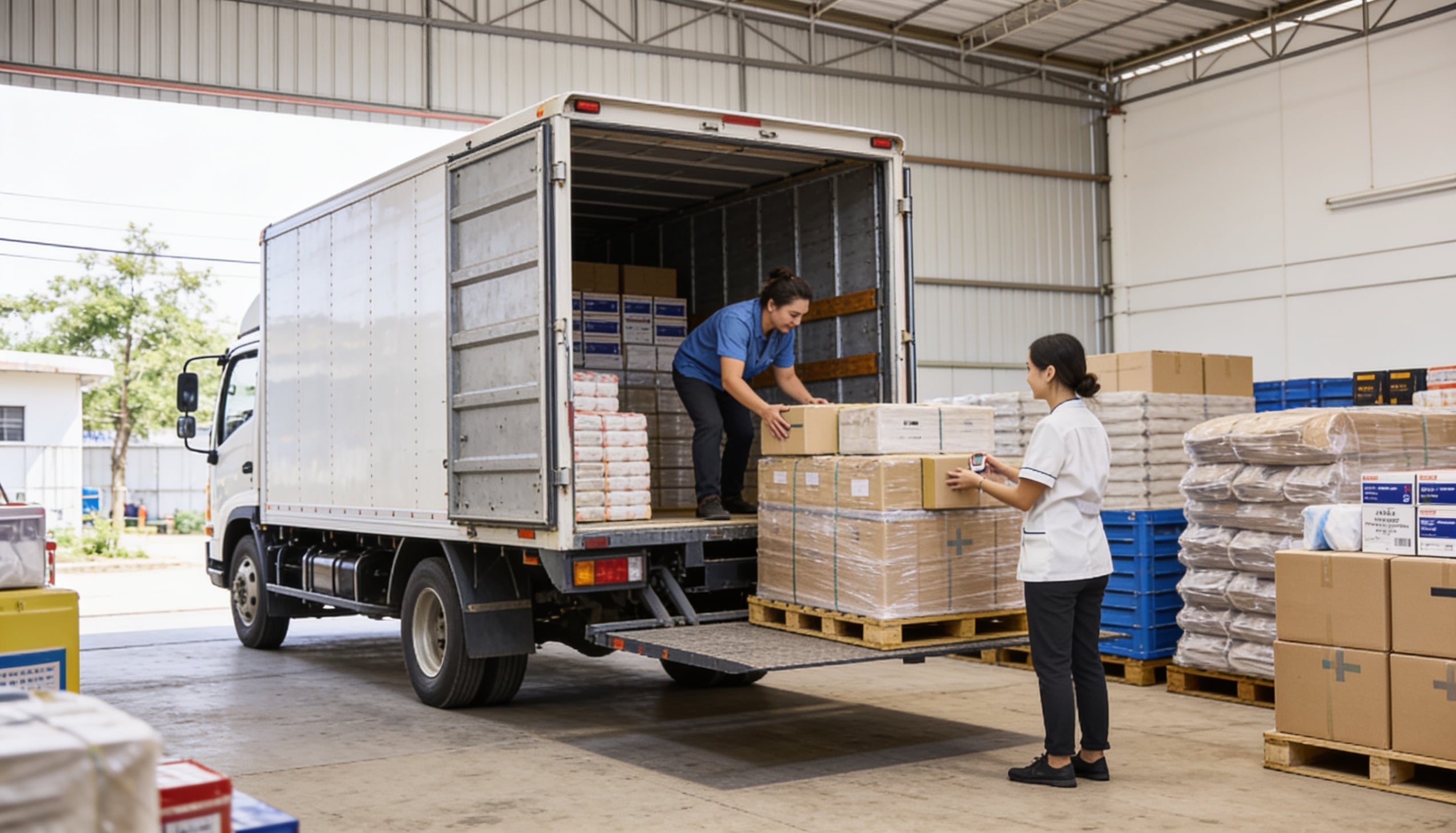 People delivering supply goods